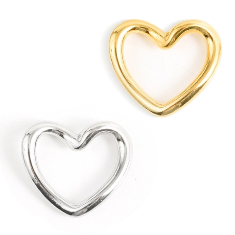 Colgante de Corazón de Acero Inoxidable 304 Estilo Francés Accesorio de Joyería DIY para Collar Pulsera Oro Plata