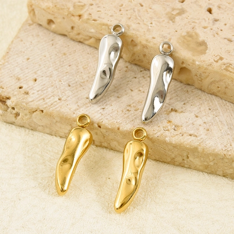 304 Stainless Steel Chili Pepper Pendant For Necklace Bracelet Making DIY Jewelry Finding Accessory Gold Silver Cornicello Charm