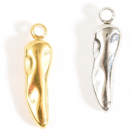 304 Stainless Steel Chili Pepper Pendant For Necklace Bracelet Making DIY Jewelry Finding Accessory Gold Silver Cornicello Charm