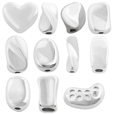 304 Roestvrij Stalen DIY Afstandhouder Kralen Voor Sieraden Maken Geometrische Onregelmatige Hartvormige Losse Kralen Voor Ketting Armband Accessoires