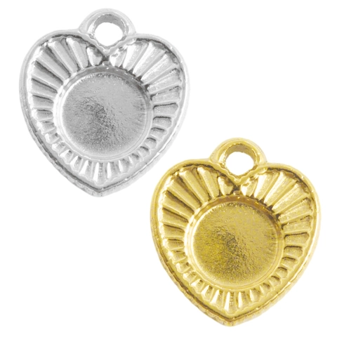 304 Roestvrij Staal Hartvormige Hanger Basis Voor Sieraden Maken DIY Inleg Bevindingen Hart Charm Hanger Zonder Ketting