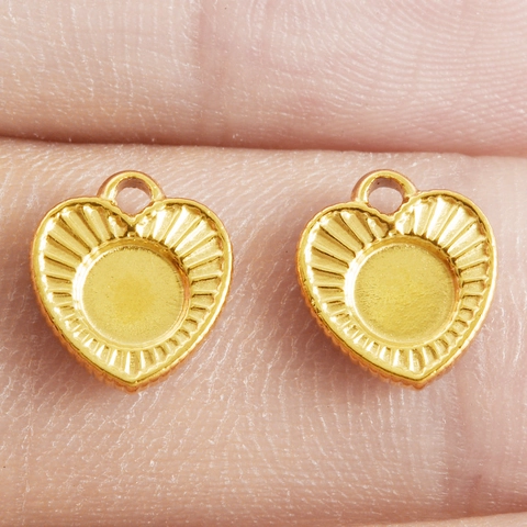 304 Roestvrij Staal Hartvormige Hanger Basis Voor Sieraden Maken DIY Inleg Bevindingen Hart Charm Hanger Zonder Ketting