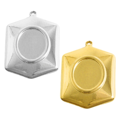 Base per Ciondolo Esagonale in Acciaio Inossidabile 304 per Creazione Gioielli DIY Castone Vuoto Componente per Collana