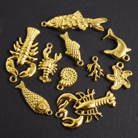 Collana con Ciondolo a Tema Oceano in Acciaio Inossidabile 304 per Donna Stile Spiaggia Aragosta Cavalluccio Marino Conchiglia Pesce Stella Marina Gioielli Hip Hop