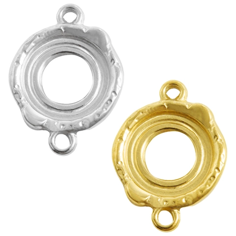 304 Stainless Steel Round Double Loop Pendant Connector For Necklace Bracelet Making DIY Jewelry Accessories 18K Gold Plated