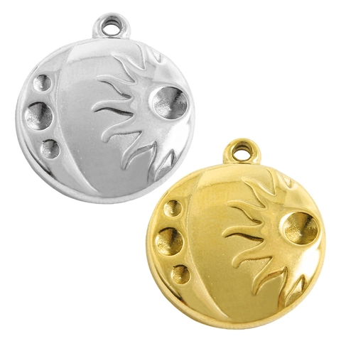 304 Edelstahl Sonne Mond Anhänger 18K Vergoldet Geprägt Himmlisch Charm Für DIY Schmuckherstellung Halskette Zubehör