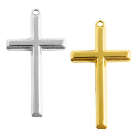 Colgante de Cruz de Acero Inoxidable 304 Joyería DIY Oro Plata Pulido Minimalista Religioso Colgante Solo Sin Cadena