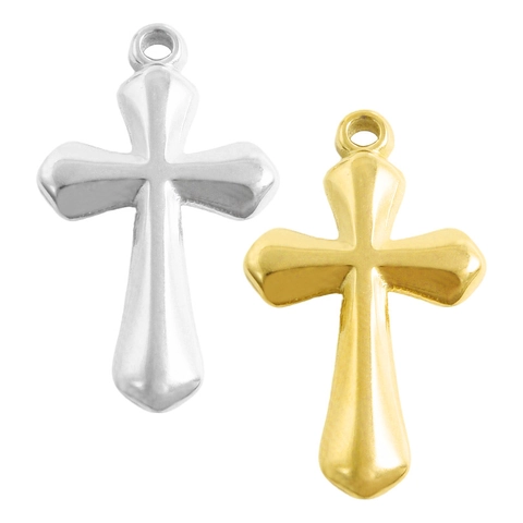 304 Edelstahl Kreuz Anhänger Ohne Kette Für DIY Schmuckherstellung Minimalistisch Religiöses Lateinisches Kreuz Gold Silber