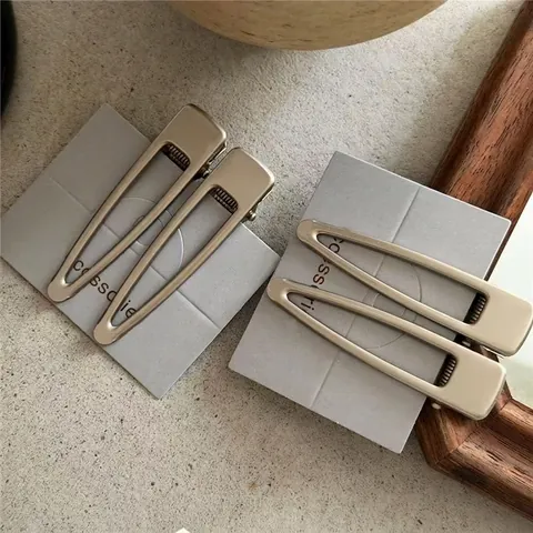 Fermagli per Capelli Geometrici in Metallo Opaco Minimalista per Donna Ragazza Fermagli a Becco d'Anatra a Forma di Foglia