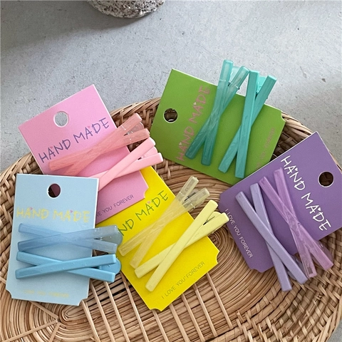 Pinzas para el Cabello Cruzadas de Plástico de Color Macarrón Fresco Pinzas de Pato de Resina Mate para Mujeres Niñas Accesorios de Peinado