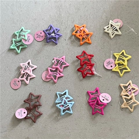 Lindas Pinzas para el Cabello de Estrella Color Crema Clips BB de Aleación Mate para Niñas Accesorio para el Cabello Estilo Coreano Dulce