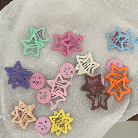 Lindas Pinzas para el Cabello de Estrella Color Crema Clips BB de Aleación Mate para Niñas Accesorio para el Cabello Estilo Coreano Dulce
