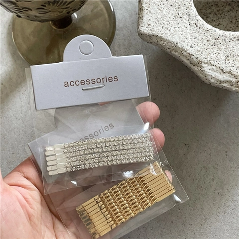 Ensemble d'Épingles à Cheveux en Alliage Strass Torsade Spirale Style Doux et Cool Or Argent Barrette en Métal pour Femmes Filles Accessoires Cheveux