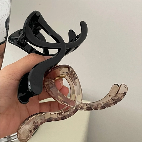 Koreanischer Stil Große Geometrische Welle Haarklammer Für Damen Elegant Kunststoff Eis-Transluzente Jelly Haarnadeln Haarschmuck
