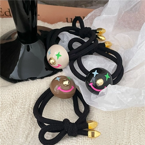 Elastico per Capelli con Faccina Sorridente alla Moda Personalizzata Occhi a Stella per Donna Accessori per Capelli