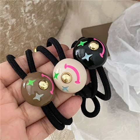 Elastico per Capelli con Faccina Sorridente alla Moda Personalizzata Occhi a Stella per Donna Accessori per Capelli