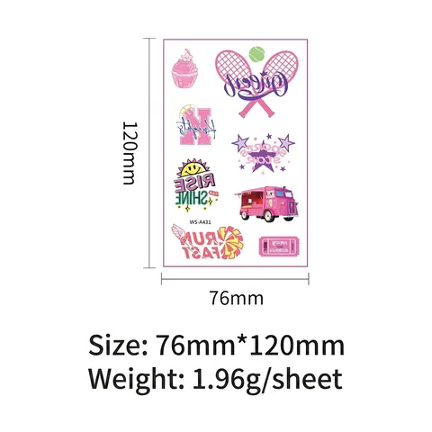 Temporary Tattoo Stickers Waterproof Cartoon Sports Style Body Art For Kids Boys Girls Long Lasting