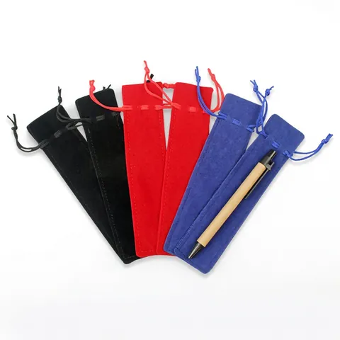 Velvet Drawstring Pen Pouch Soft Flannel Pencil Sleeve Case For Fountain Pen Lipstick Jewelry Gift Packaging Storage