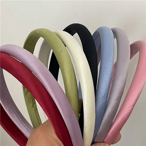 Cerchietto Imbottito a Tinta Unita Texture Satinata Minimalista per Donna Fascia per Capelli in Tessuto alla Moda Stile Coreano Accessori Fatti a Mano