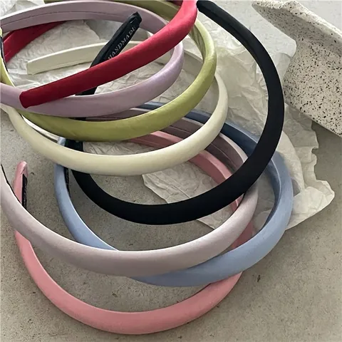 Cerchietto Imbottito a Tinta Unita Texture Satinata Minimalista per Donna Fascia per Capelli in Tessuto alla Moda Stile Coreano Accessori Fatti a Mano
