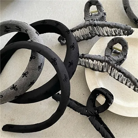 Damen Koreanischer Stil Stoff Schleife Druck Haarreif Elegant Schmetterlingsmuster Haarkralle Clip Mode Pendler Kopfschmuck