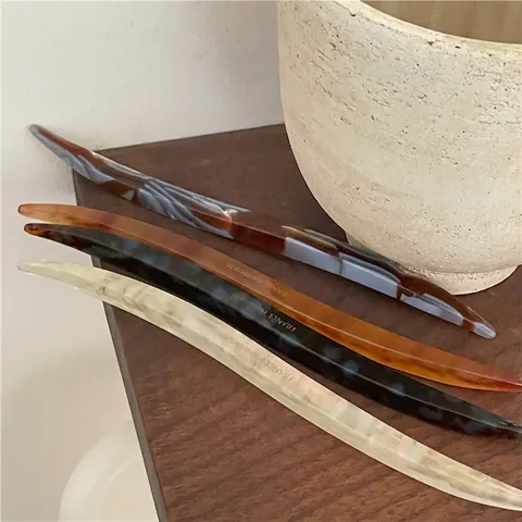 Vintage S-Förmiger Celluloseacetat Haarstab Für Damen Minimalistisch Marmoriert Schildpatt Haarnadel Elegante Haarstyling Tools