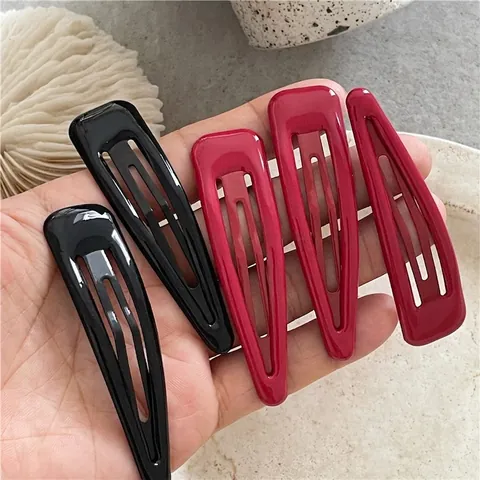 Pinzas para el Pelo Snap de Aleación de Estilo Coreano para Mujer Gota de Agua Clips BB de Metal Color Sólido Accesorios para el Cabello