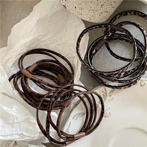 Damen Mode Leopardenmuster Haargummis Hoch Elastisch Doppelstrang Einzelstrang Haarseil Koreanischer Stil Pferdeschwanz Halter Tägliche Haarschmuck