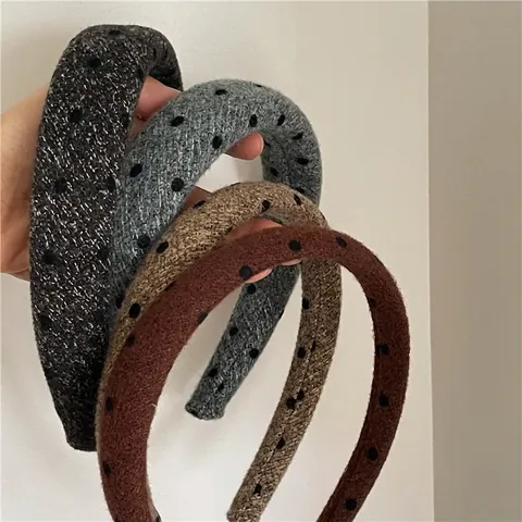 Vintage Polka Dot Gepolstertes Haarband Breites Stoff Schwamm Stirnband Elegante Punktmuster Haarschmuck Für Damen Mädchen Mode