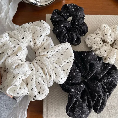 Elastici per Capelli in Tessuto con Pieghe Vintage per Donna Carino Floreale Pois Porta Coda di Cavallo Accessori Capelli