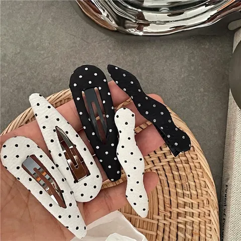Fermaglio per Capelli Vintage in Tessuto a Pois Fermaglio BB a Goccia d'Acqua Geometrico e Fermaglio a Becco d'Anatra a Onde Donna Accessori Capelli