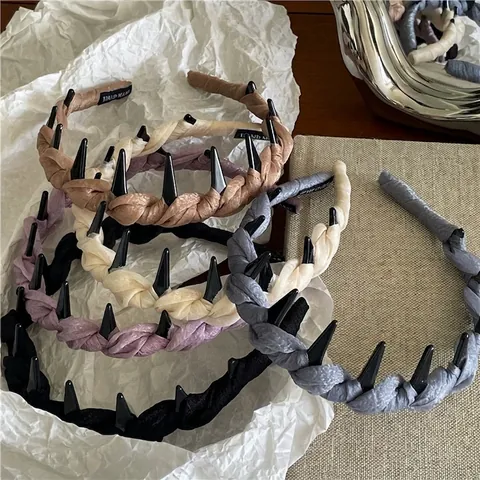 Cerchietto Coreano in Tessuto a Rete Intrecciato Donna Cerchio Capelli con Denti Antiscivolo per Lavaggio Viso Accessori Capelli