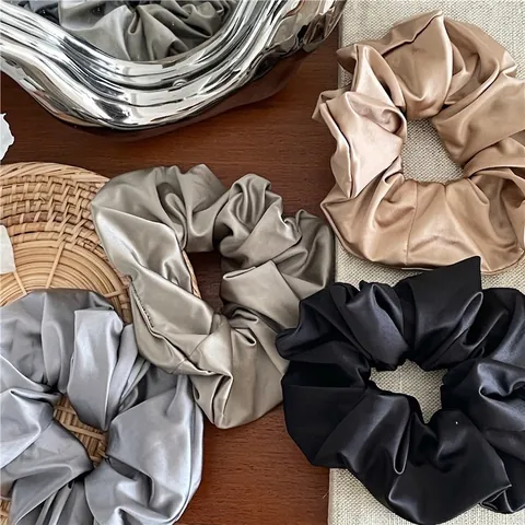 Chouchou Élégant en Tissu Satiné Haute Élasticité Élastiques à Cheveux Porte-queue de Cheval pour Femmes Filles Accessoires