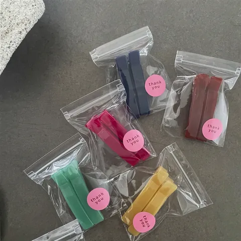 Colorful Jelly Texture Rectangular Hair Clips Set For Women Girls Plastic Acrylic Duckbill Hair Pins Daily Sweet Hair Accessories