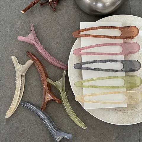 Sommer Gelee Textur Entenschnabel Haarklammer Transparente Kunststoff Lange Haarnadel Süße Pony Clip Für Damen Mädchen Haarschmuck