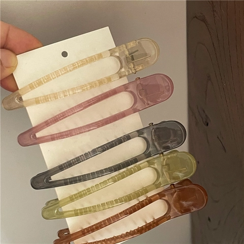 Sommer Gelee Textur Entenschnabel Haarklammer Transparente Kunststoff Lange Haarnadel Süße Pony Clip Für Damen Mädchen Haarschmuck