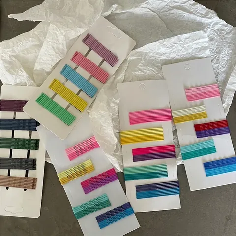 Juego de Horquillas de Metal Coloridas Pinzas para el Cabello con Ondas Minimalistas para Mujeres Niñas Horquillas de Aleación Básicas