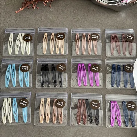 Barrettes à Cheveux BB en Alliage Mat de Style Coréen pour Femmes Épingles à Cheveux Minimalistes Ovales Creuses