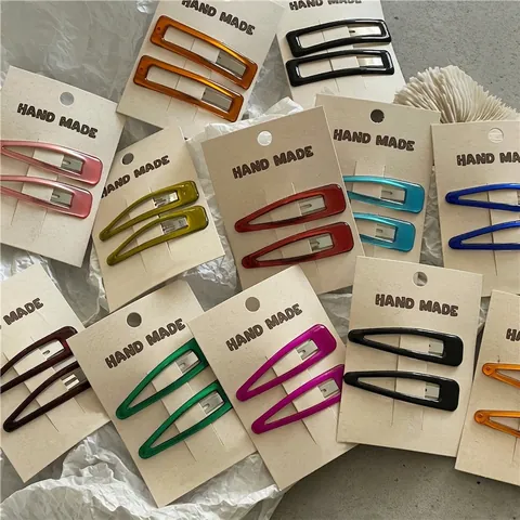 Koreanischer Stil Bunte Tropföl Wassertropfen Rechteckige Haarspangen Legierung BB Clips Für Damen Mädchen Mode Zubehör