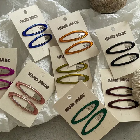 Set di Fermagli per Capelli BB in Lega di Smalto Ovale Minimalista Forcina Geometrica Colorata per Capelli per Donna Ragazza Accessori per Capelli
