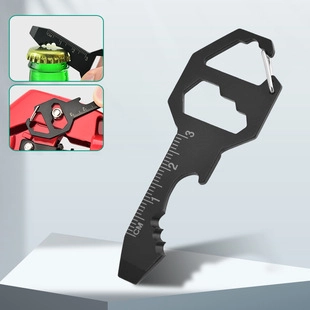 Stainless Steel Multi Tool Card Portable Keychain Bottle Opener Hex Wrench Pocket Survival Tool For Outdoor Daily Use