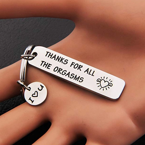 Divertente Portachiavi di Coppia in Acciaio Inossidabile Con Citazione Spiritosa Motivo a Cuore Portachiavi in Metallo Argento Regalo di San Valentino