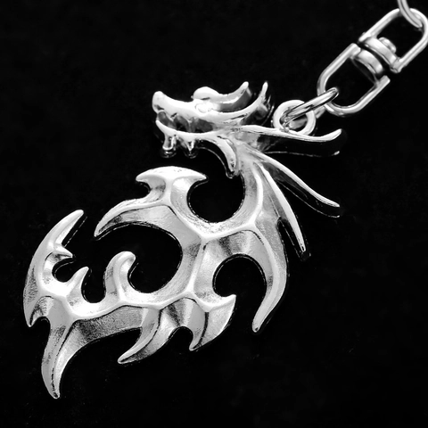 Porte-clés Dragon de Feu Vintage en Alliage de Zinc Pendentif Dragon Ajouré Style Punk Tribal Anneau de Clé en Métal pour Hommes Ornement