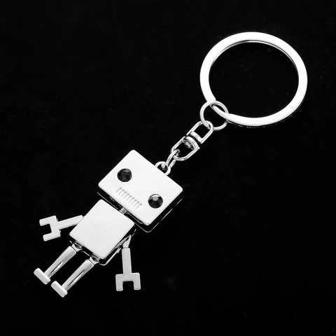 Cooler Metall Roboter Schlüsselanhänger Kreative Legierung Mechanischer Schlüsselring Silber Industrieller Stil Tasche Deko