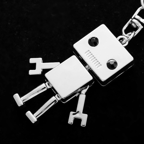 Cooler Metall Roboter Schlüsselanhänger Kreative Legierung Mechanischer Schlüsselring Silber Industrieller Stil Tasche Deko