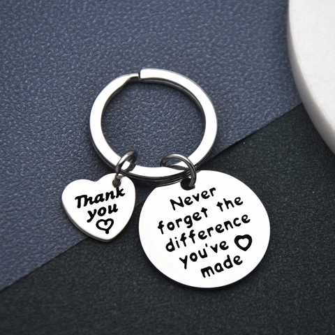 Inspirational Stainless Steel Keychain Never Forget The Difference Engraved Retirement Appreciation Gift For Teacher Mentor