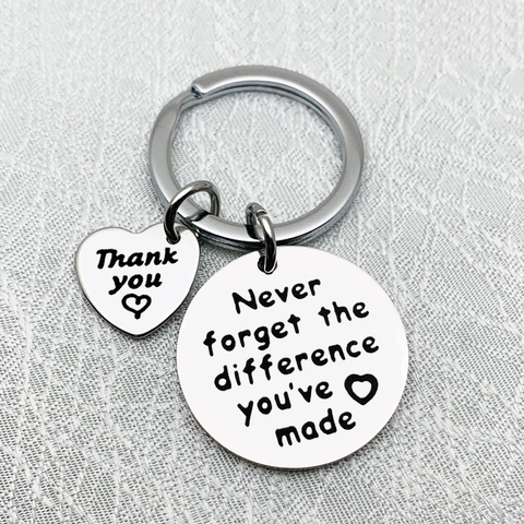Inspirational Stainless Steel Keychain Never Forget The Difference Engraved Retirement Appreciation Gift For Teacher Mentor