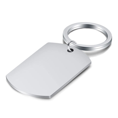 Gepolijst Roestvrij Staal Hondentag Sleutelhanger Minimalistisch Effen Metalen Sleutelring Blanco Hanger Voor Dames Heren Dagelijkse Accessoires