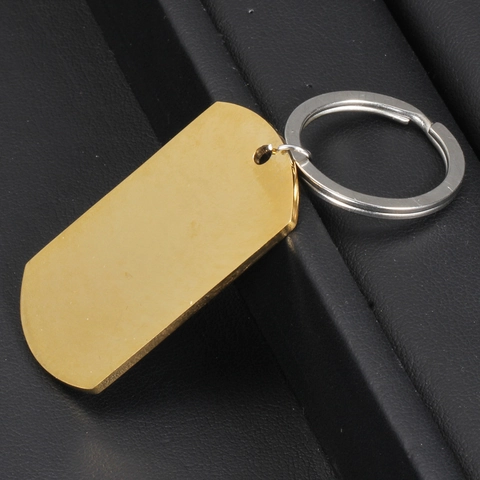 Gepolijst Roestvrij Staal Hondentag Sleutelhanger Minimalistisch Effen Metalen Sleutelring Blanco Hanger Voor Dames Heren Dagelijkse Accessoires