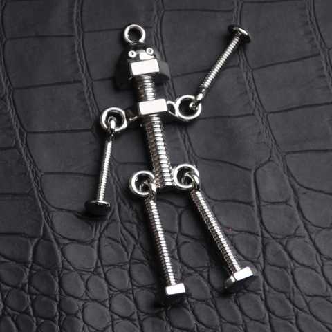 Creative Screw Robot Keychain Industrial Punk Metal Keyring Movable Joints Nut Bolt Pendant For Men Women Daily Decoration